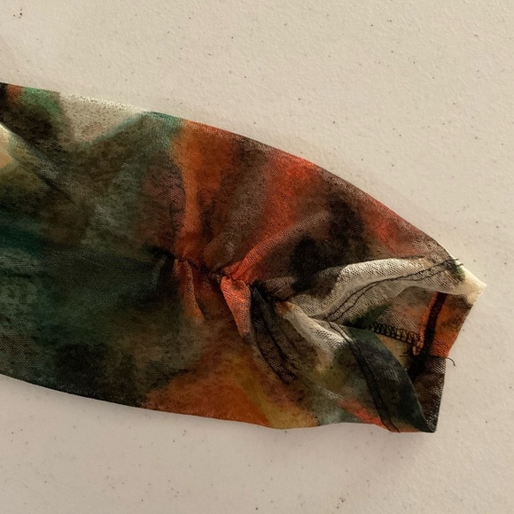 Ali Miles Sheer Kimono Abstract Black Multicolor 3/4 sleeves Women’s Size M - Picture 9 of 13